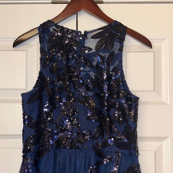 Adrianna Papell Elegant Navy Blue Sequin Dress - Picture 6 of 14